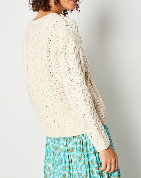 Pull en Coton & Lin Qobi écru/off white