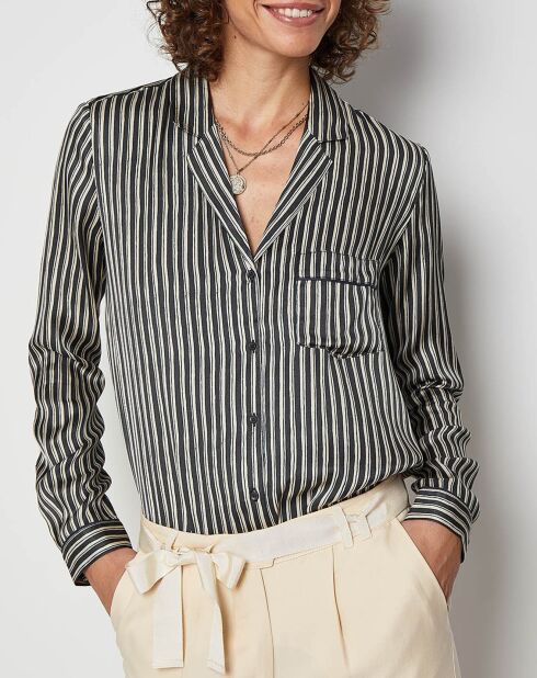 Chemise Satin Sax faux noir