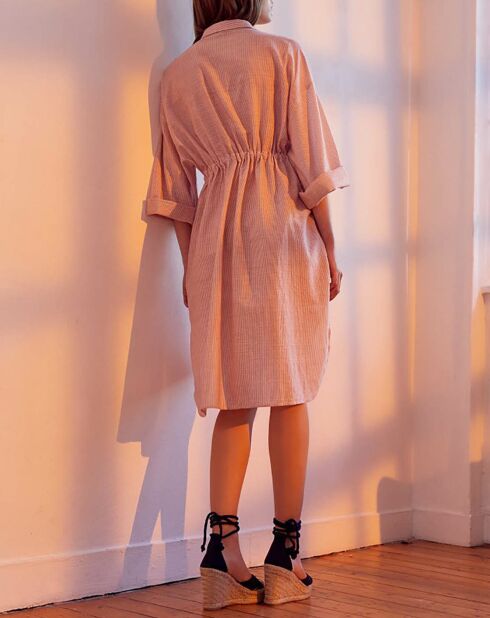 Rotes gestreiftes Kleid Sillon