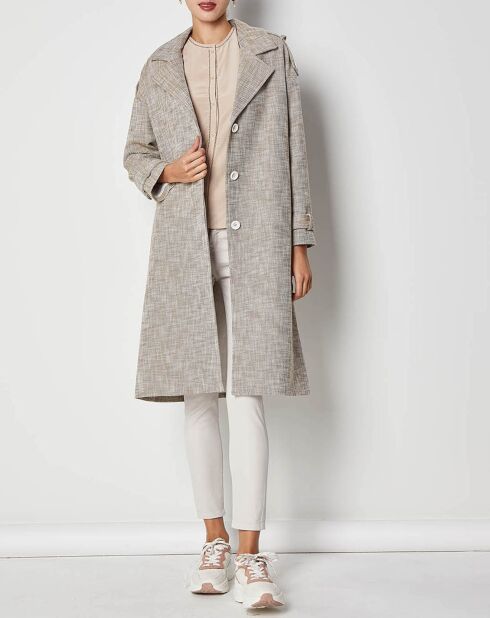 Manteau Varega effet chiné beige