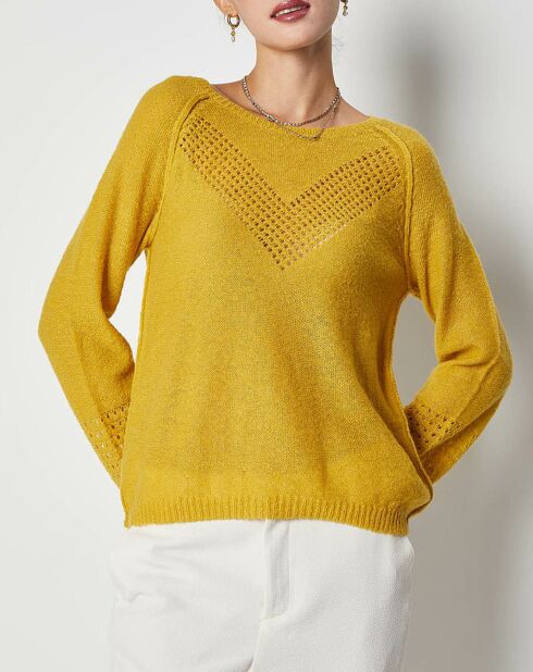 Pull en Mohair mélangé Vivaro safran