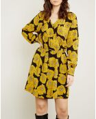 Robe Tara imprimée jaune/noir