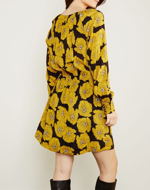 Robe Tara imprimée jaune/noir