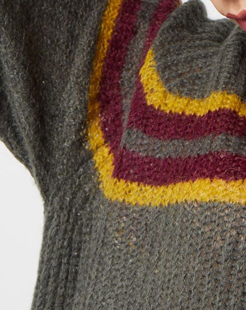Pull en Mohair mélangé Tebus kaki
