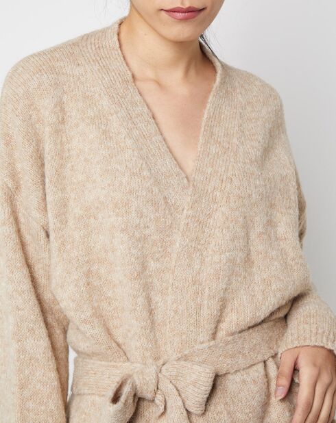 Weste aus Alpaka- und Wollmischung in Timor-Beige