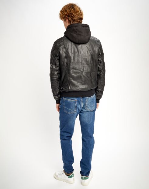 Blouson en Cuir Luigi noir