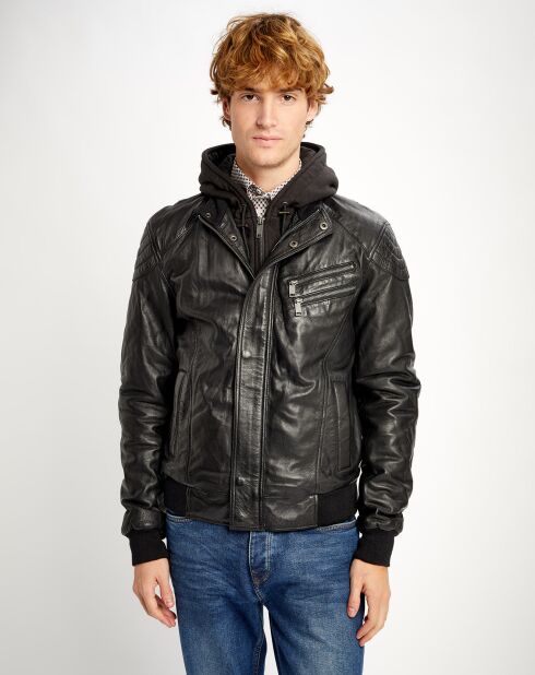 Blouson en Cuir Luigi noir