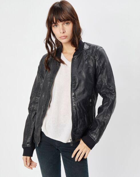 Veste en Cuir Benoue noire