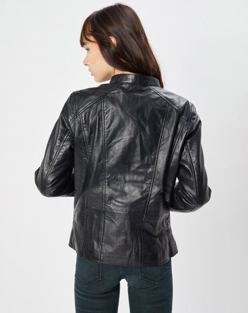 Veste en Cuir Alazeia noire