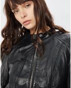 Veste en Cuir Alazeia noire