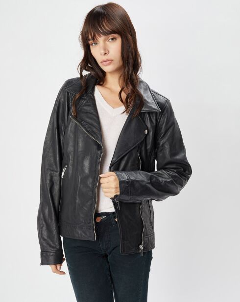 Perfecto en Cuir Afida noir