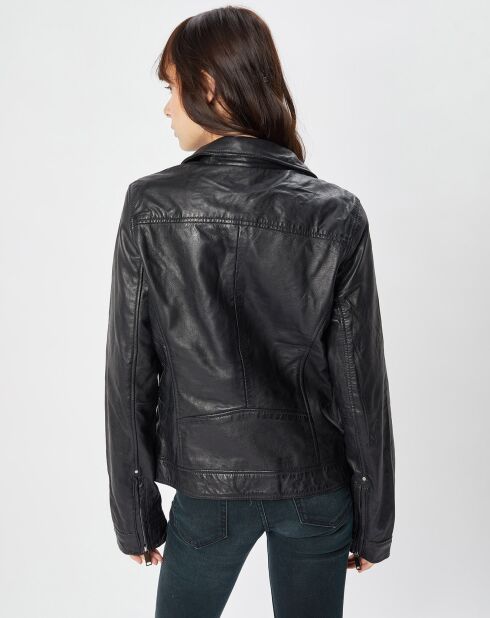 Perfecto en Cuir Afida noir