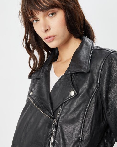 Perfecto en Cuir Afida noir