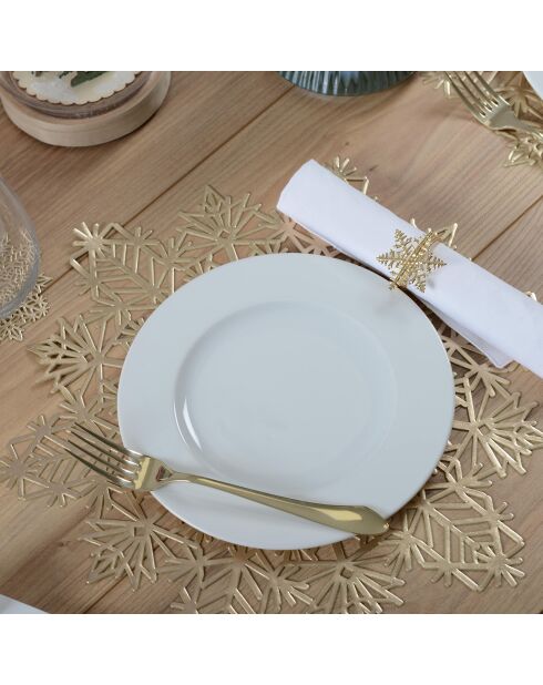 6 Dessous d'assiette flocon dorés - D.38 cm