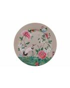 2 Assiettes de présentation en Porcelaine Blushing Birds kaki - D.31.5 cm