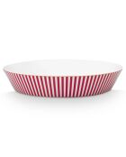4 Assiettes creuses en Porcelaine Royal Stripes roses - D.21.4 cm