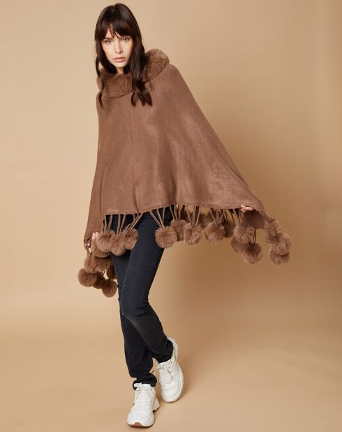 Pattie beigefarbener Poncho