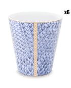 6 Petits mugs en Porcelaine Royal Yerseke blanc/ bleu - D.8.3 cm