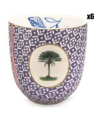 6 Tasses à café en Porcelaine Héritage bleues - D.6 cm