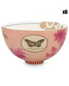 6 Bols en Porcelaine Héritage roses - D.12.5 cm
