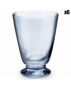 6 Verres à eau Flower Festival bleus - D.8.5 cm