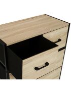 Commode Iris 5 tiroirs bois/noir - 60x30x90 cm