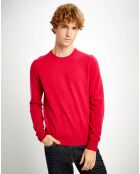 Pull 100% Cachemire Nachron col ras du cou rouge clair