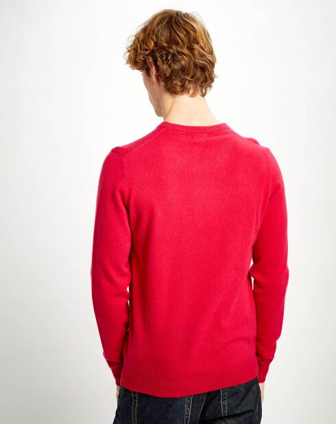 Pull 100% Cachemire Nachron col ras du cou rouge clair