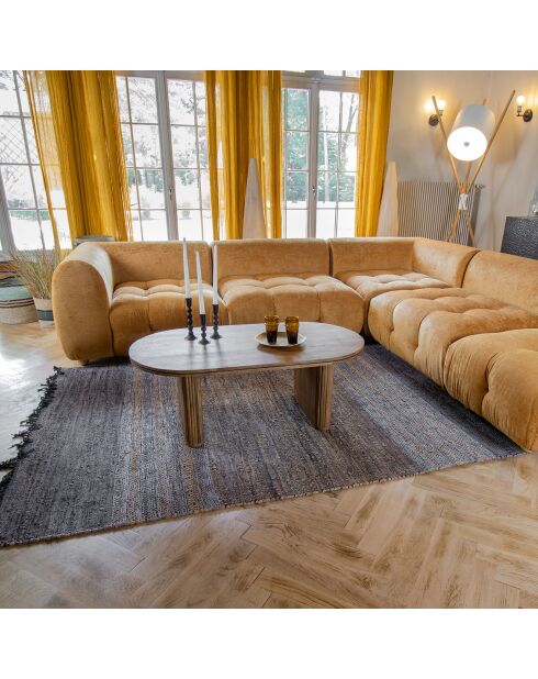 Mehrfarbiger Teppich Adana aus Leder und Baumwolle - 240x150 cm