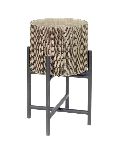 Fioriera piccola su gambe nere/beige - D.27x45 cm