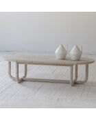 Table basse en pin recyclé kristen beige - 160x70x40 cm