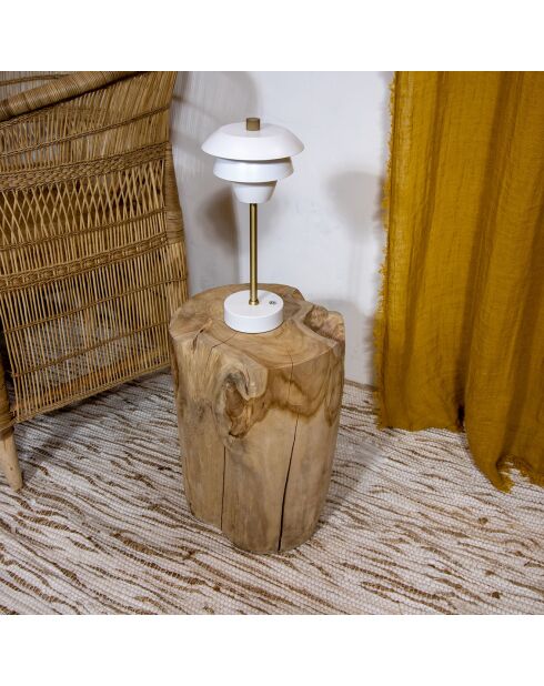 Table d'appoint Racine de teck Kaliman naturel - 30x30x40 cm