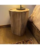 Table d'appoint Racine de teck Kaliman naturel - 30x30x40 cm