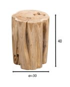 Table d'appoint Racine de teck Kaliman naturel - 30x30x40 cm