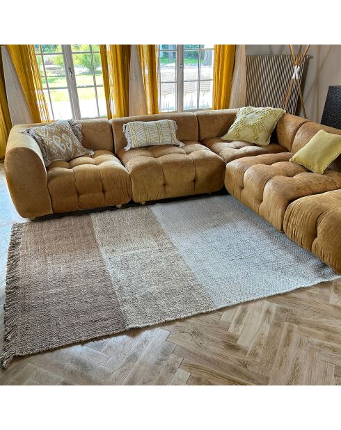Tappeto Franca beige in juta e lana - 160x230 cm