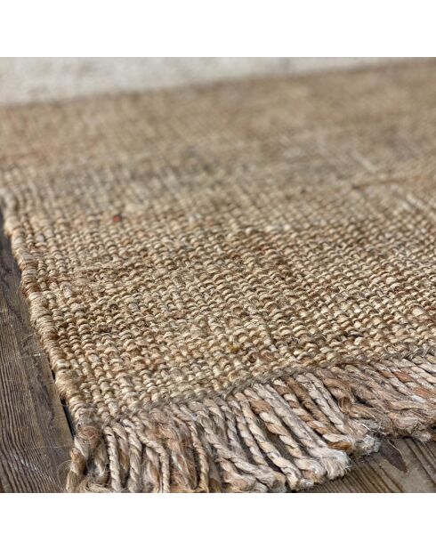 Tapis en jute et laine franca beige - 160x230 cm