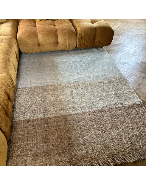 Tapis en jute et laine franca beige - 160x230 cm