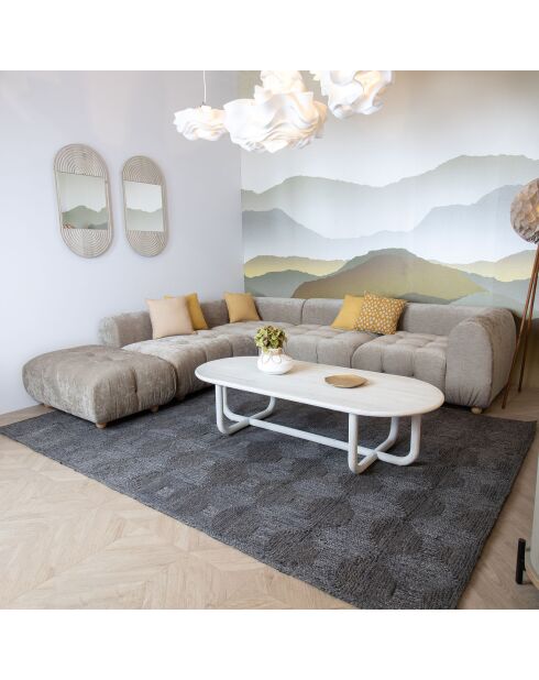 Rechthoekig tapijt van antraciet/grijs jute - 200x300x1,2 cm