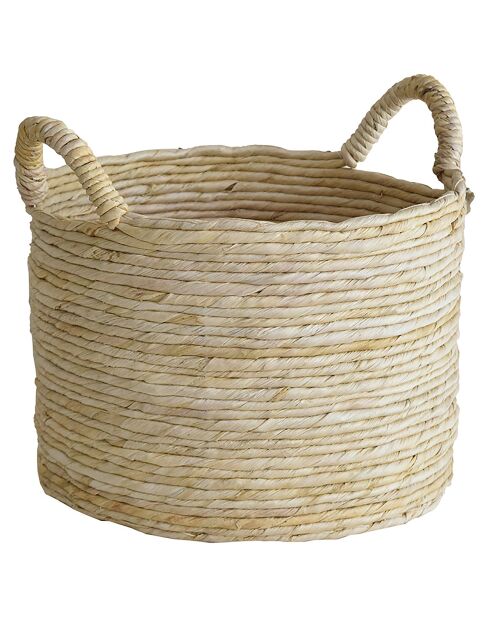 Cestino in fibra naturale Abaca Abir - D.38x28/36 cm