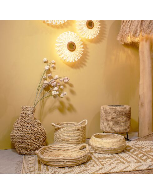 Cestino in fibra naturale Abaca Abir - D.38x28/36 cm