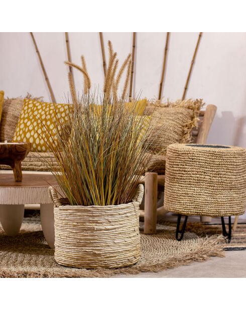 Cestino in fibra naturale Abaca Abir - D.38x28/36 cm