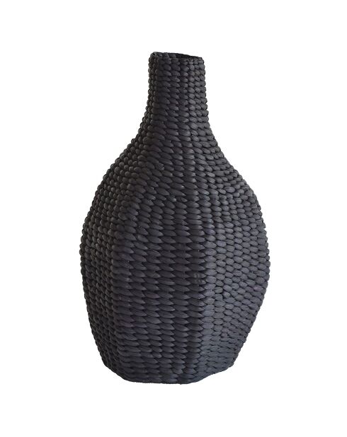 Vaso decorativo Amani in giacinto d'acqua nero - D.34x57 cm