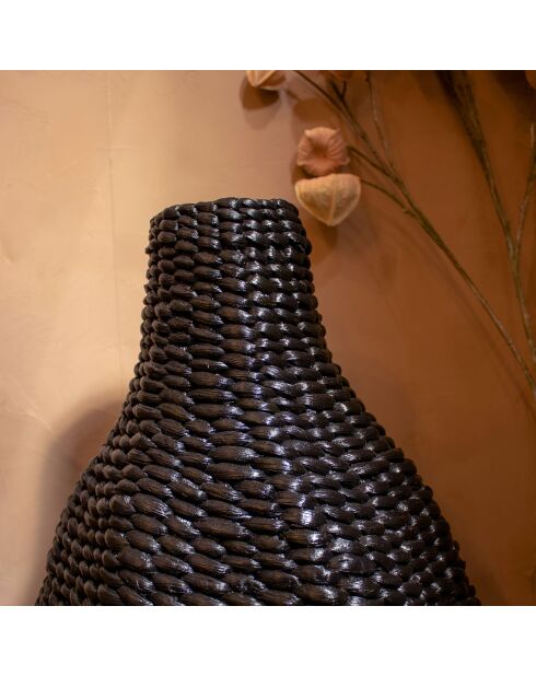 Vaso decorativo Amani in giacinto d'acqua nero - D.34x57 cm