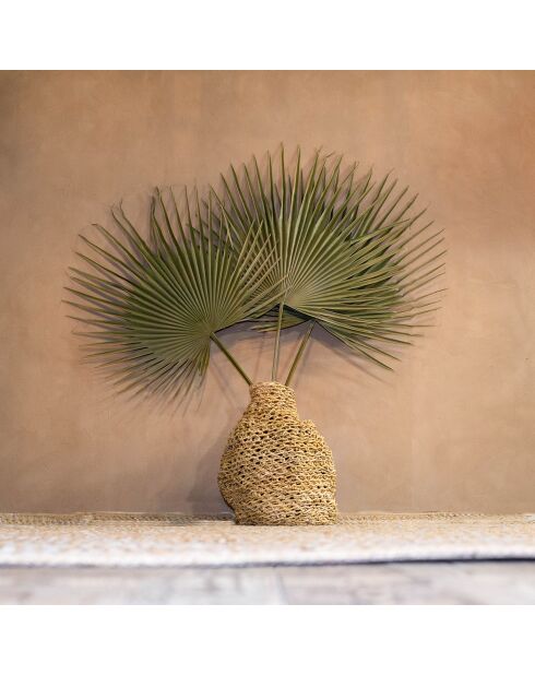 Vaso decorativo in fibra di abaca marrone - 42x42x55 cm
