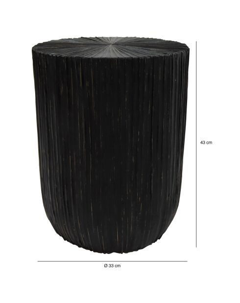 Meuble d'appoint en bois et feuilles de cocotier marron - 33x43 cm