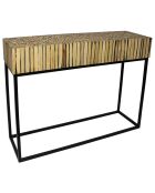 Console en branche de teck tahaa noir/beige - 100x30x75 cm