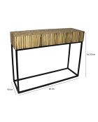 Console en branche de teck tahaa noir/beige - 100x30x75 cm