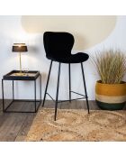 2 Chaises de bar en velours barbara noires - 54x49.5x70 cm