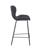 2 Chaises de bar en velours barbara noires - 54x49.5x70 cm