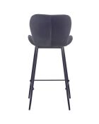 2 Chaises de bar en velours barbara noires - 54x49.5x70 cm